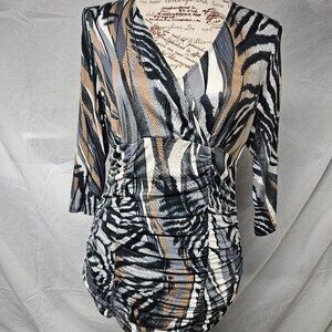 Animal print wrap top